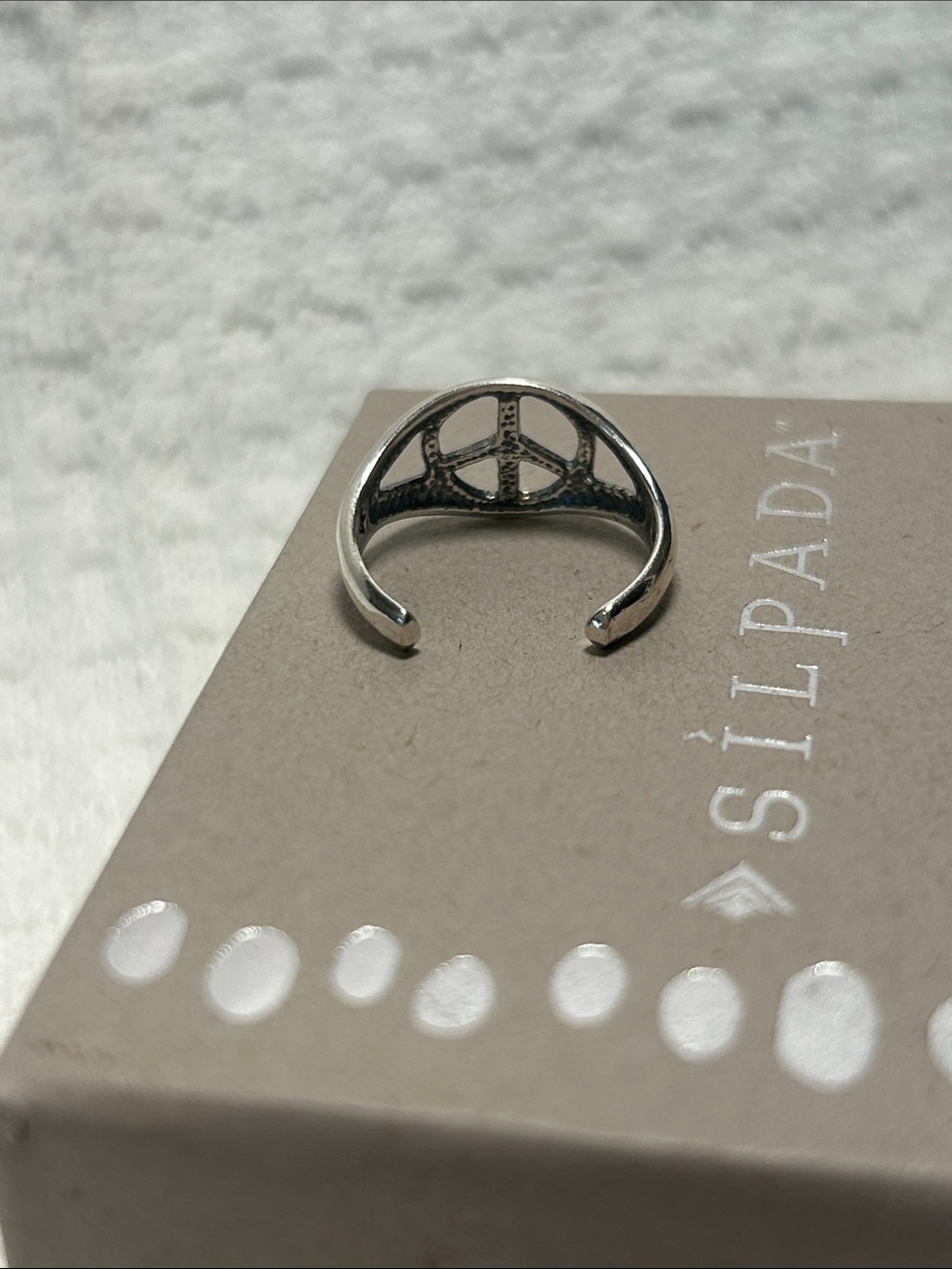 ☮️Rare Silpada Peace Sign Toe or Midi Ring☮️ - Picture 5 of 8